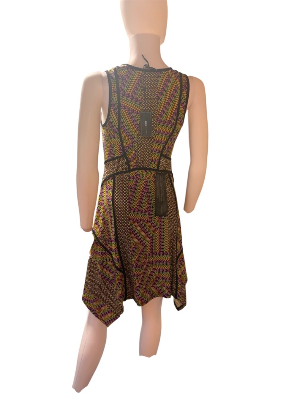 NWT BCBG Maxazria Asymmetrical Multicolor Dress - XXS - Picture 2 of 3